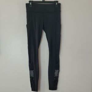Lululemon Black Criss-Cross Leggings Size 6 3 Pockets